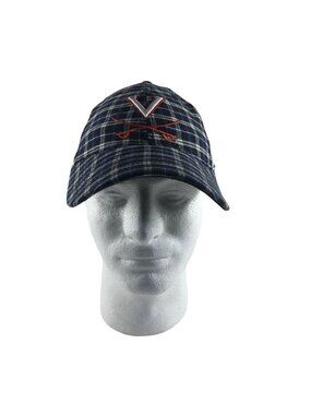NEW ERA VIRGINIA CAVALIERS HOOS PLAID TRUCKER ADJUSTABLE HAT